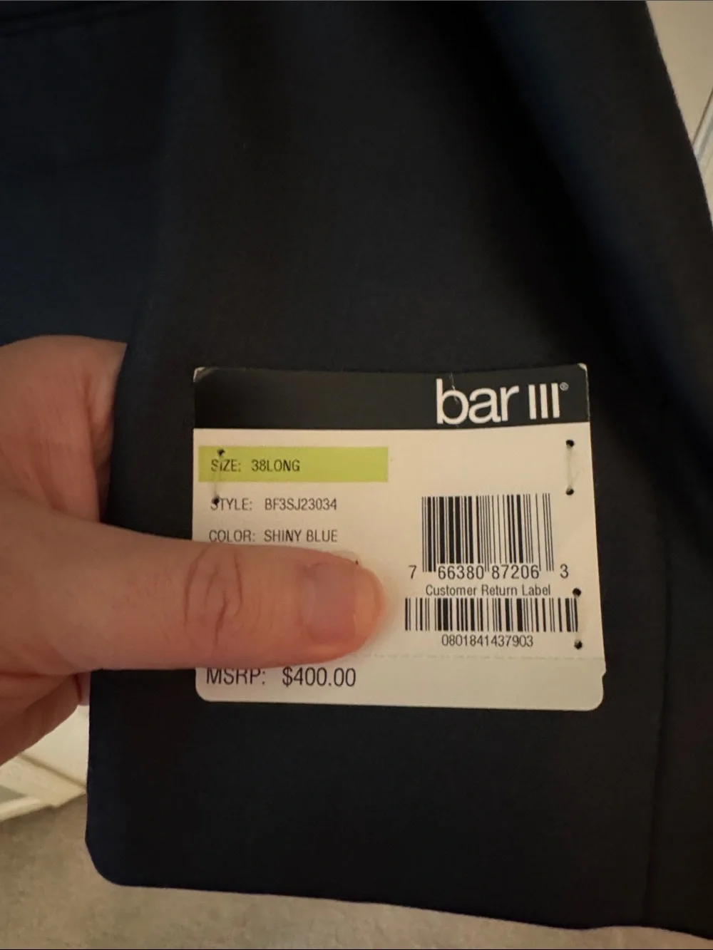 Bar III Men's Dark Navy Two-Button Single-Breasted Blazer